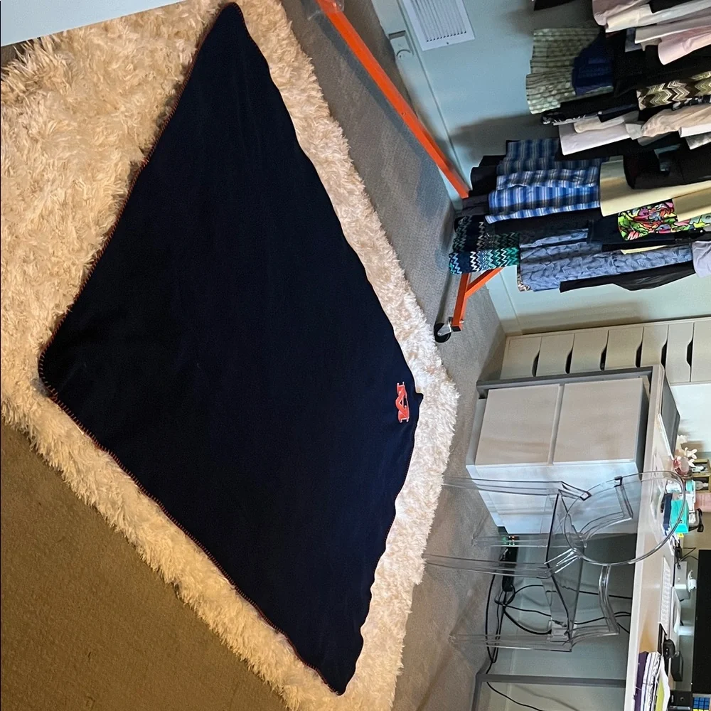 🧡💙 Auburn University Navy Blue Fleece Blanket | Tigers Fan Throw 💙🧡